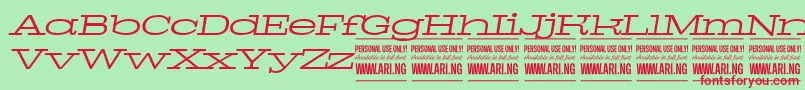 PigeonlightitalPersonal Font – Red Fonts on Green Background