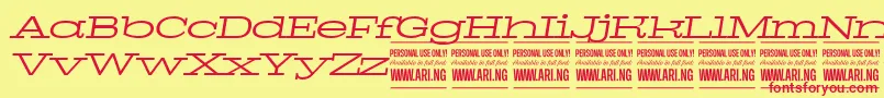 PigeonlightitalPersonal Font – Red Fonts on Yellow Background