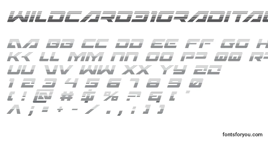 Schriftart Wildcard31gradital – Alphabet, Zahlen, spezielle Symbole