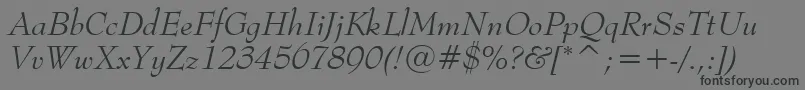 BernhardModernItalicBt Font – Black Fonts on Gray Background