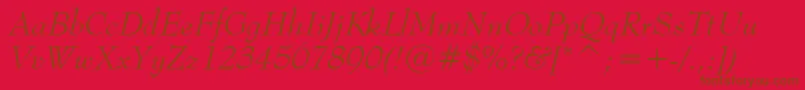 BernhardModernItalicBt Font – Brown Fonts on Red Background
