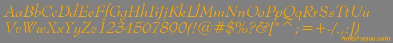 BernhardModernItalicBt Font – Orange Fonts on Gray Background