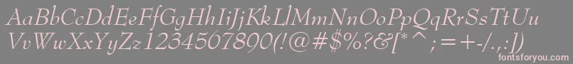 BernhardModernItalicBt Font – Pink Fonts on Gray Background