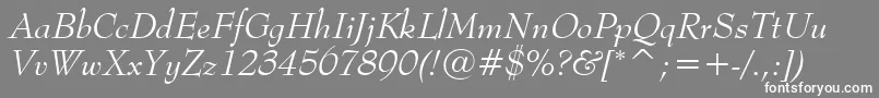 BernhardModernItalicBt Font – White Fonts on Gray Background