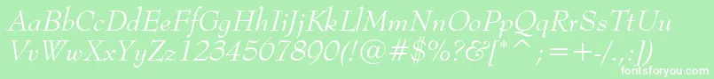 BernhardModernItalicBt Font – White Fonts on Green Background