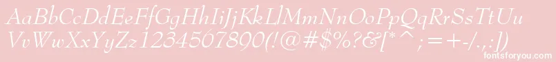 BernhardModernItalicBt Font – White Fonts on Pink Background