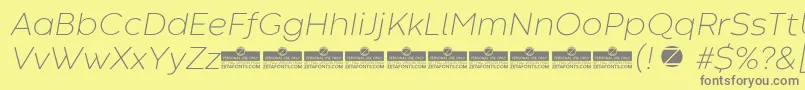 CodecWarmExtralightItalicTrial Font – Gray Fonts on Yellow Background