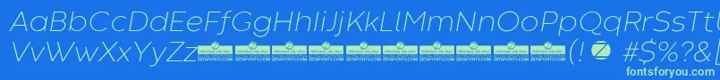 CodecWarmExtralightItalicTrial Font – Green Fonts on Blue Background