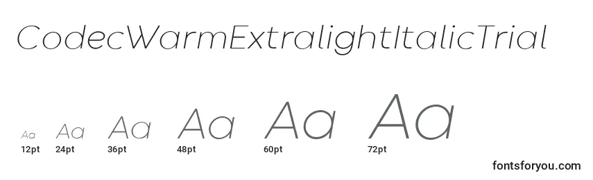 CodecWarmExtralightItalicTrial Font Sizes