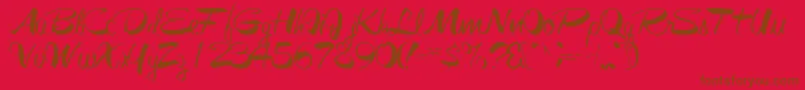 Fonte Galacticfuss72Regular – fontes marrons em um fundo vermelho