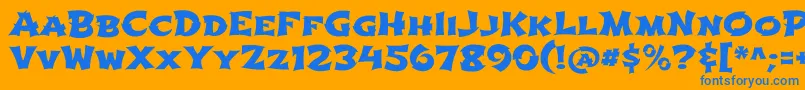 ShojumaruRegular Font – Blue Fonts on Orange Background