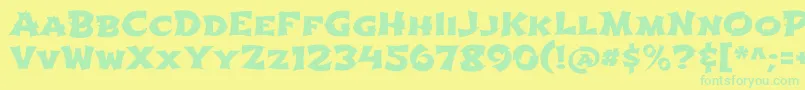 ShojumaruRegular Font – Green Fonts on Yellow Background