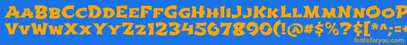 ShojumaruRegular Font – Orange Fonts on Blue Background