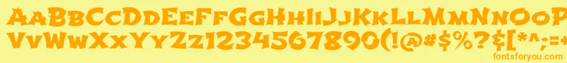 ShojumaruRegular Font – Orange Fonts on Yellow Background
