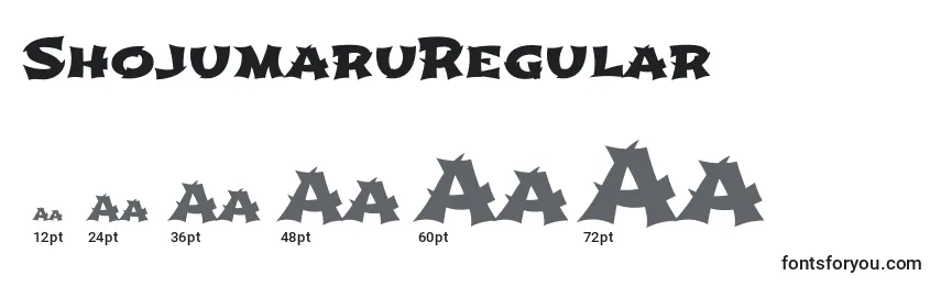 Размеры шрифта ShojumaruRegular
