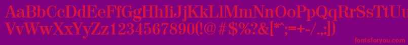 ValenciaDemibold Font – Red Fonts on Purple Background