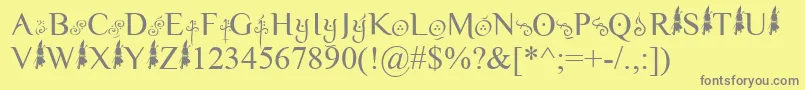 Fonte Yellowmagician – fontes cinzas em um fundo amarelo