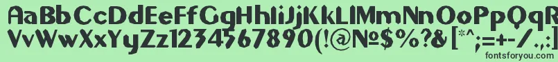 フォントGilgons – 緑の背景に黒い文字