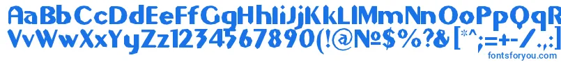 フォントGilgons – 白い背景に青い文字