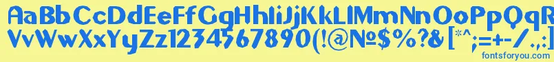 Gilgons Font – Blue Fonts on Yellow Background