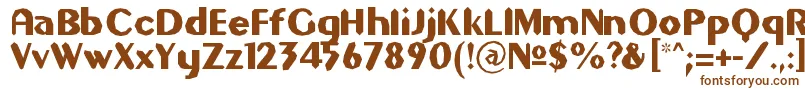 Gilgons-Schriftart – Braune Schriften auf weißem Hintergrund