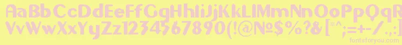 フォントGilgons – ピンクのフォント、黄色の背景