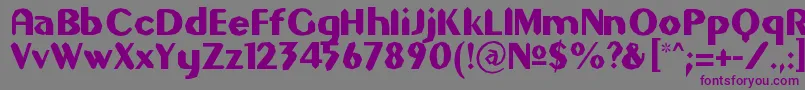 フォントGilgons – 紫色のフォント、灰色の背景