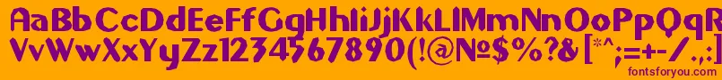 Gilgons-Schriftart – Violette Schriften auf orangefarbenem Hintergrund