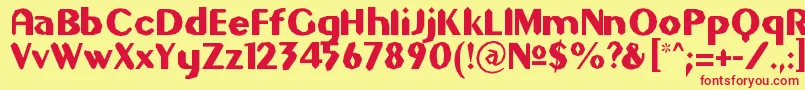 フォントGilgons – 赤い文字の黄色い背景