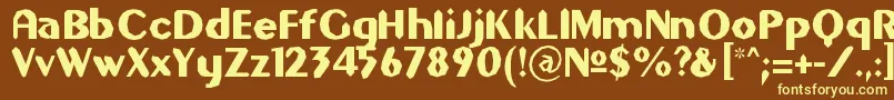 Gilgons-fontti – keltaiset fontit ruskealla taustalla