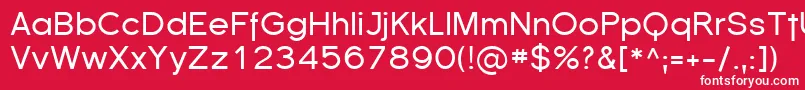 Czcionka Florencesans – białe czcionki na czerwonym tle