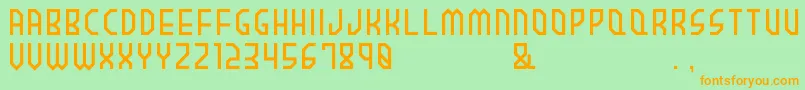 BrownieRegular Font – Orange Fonts on Green Background