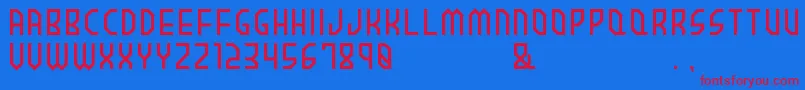 BrownieRegular-fontti – punaiset fontit sinisellä taustalla
