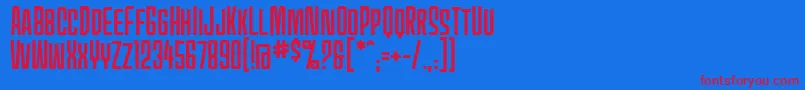 MecheffectsonebbReg Font – Red Fonts on Blue Background