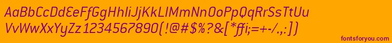Шрифт ConduititcTtLightitalic – фиолетовые шрифты на оранжевом фоне