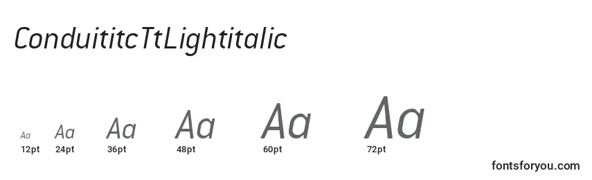 ConduititcTtLightitalic Font Sizes