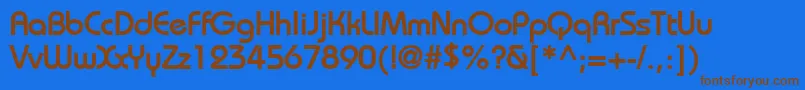 BiminiBold Font – Brown Fonts on Blue Background