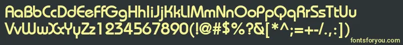 フォントBiminiBold – 黒い背景に黄色の文字