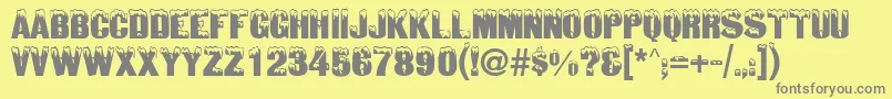 QtsnowcapsRegular Font – Gray Fonts on Yellow Background