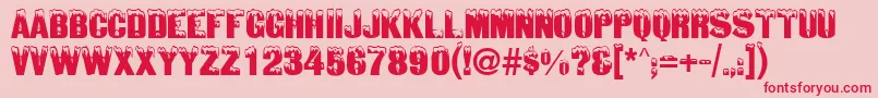 QtsnowcapsRegular Font – Red Fonts on Pink Background