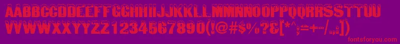 QtsnowcapsRegular Font – Red Fonts on Purple Background
