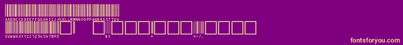 フォントC39hrp72dmtt – 紫の背景に黄色のフォント