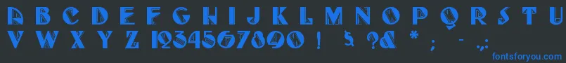 Fulltilt Font – Blue Fonts on Black Background