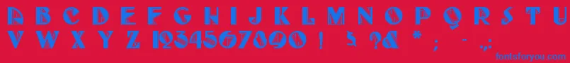 Fulltilt Font – Blue Fonts on Red Background