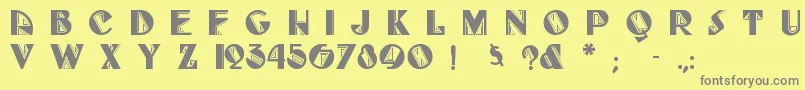 フォントFulltilt – 黄色の背景に灰色の文字