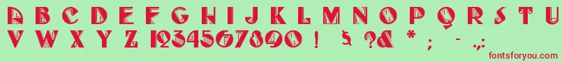 Fulltilt Font – Red Fonts on Green Background
