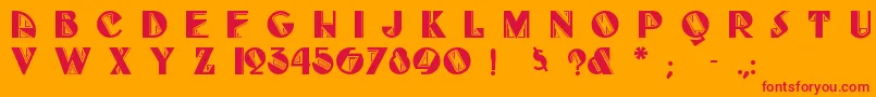 Fulltilt Font – Red Fonts on Orange Background