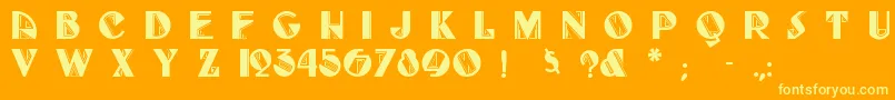 Fulltilt Font – Yellow Fonts on Orange Background