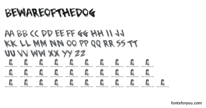 Czcionka BewareOfTheDog – alfabet, cyfry, specjalne znaki
