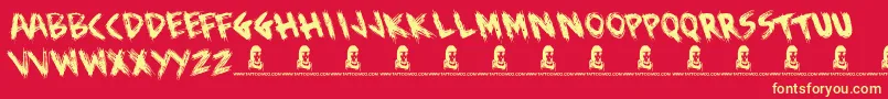BewareOfTheDog Font – Yellow Fonts on Red Background